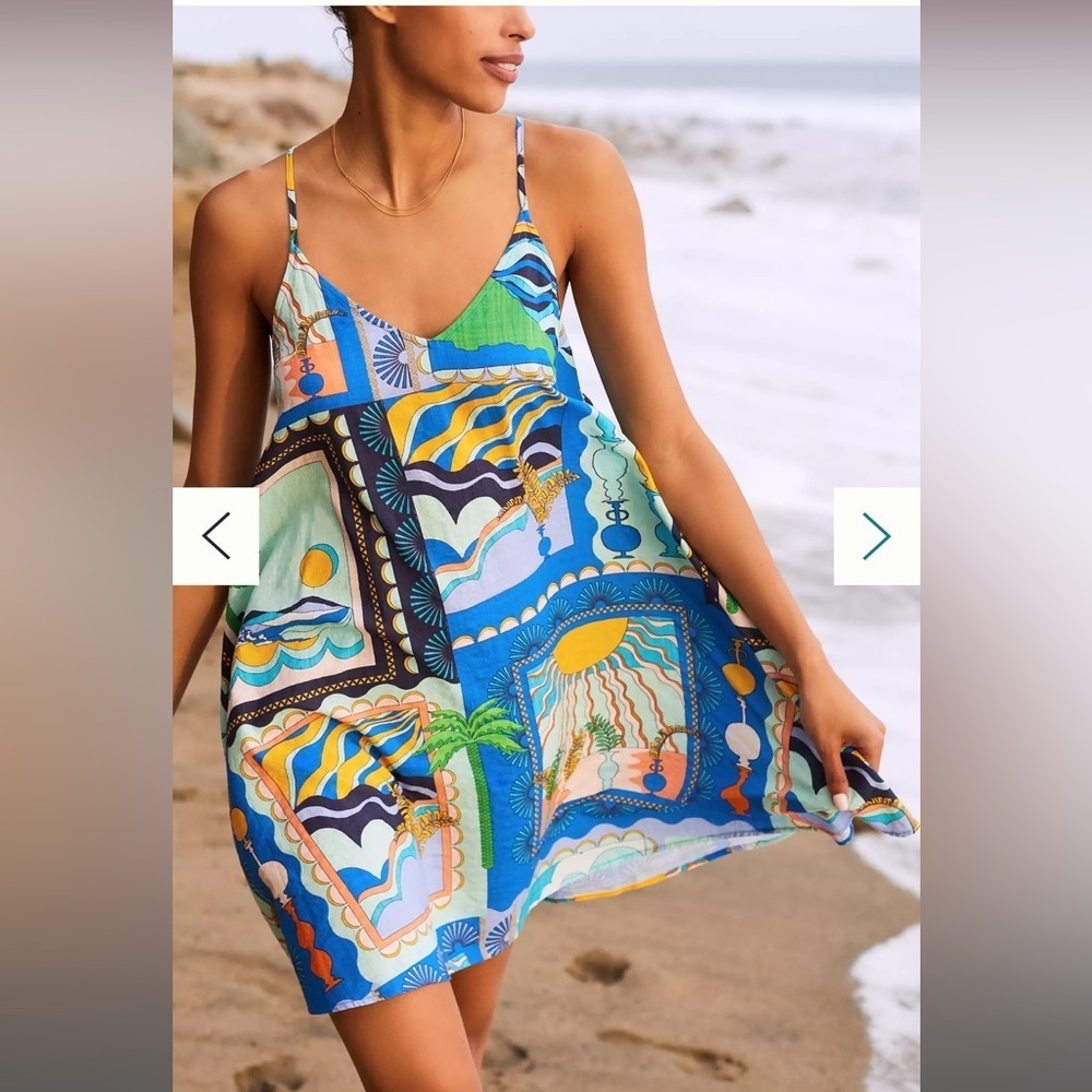 Anthropologie Maeve Postcard Cover-Up Mini Dress